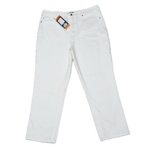 👖🌼 FRYE *NWT* Ivory White Straight Leg Stretch Jeans, Vacation Cruise Sz 16/34